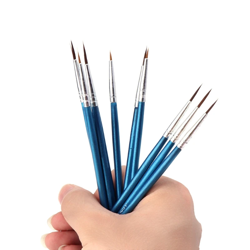 10 Pcs/Set Fine artist Thin Hook Line Pen Blue Art Supplies Drawing Art Pen Paint Brush Nylon Brush Painting Pen mark pen