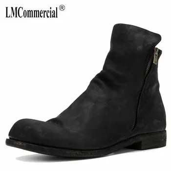 men leather Riding Boots Black low boots European version of Shoes autumn winter British retro men shoes zipper breathable the european men s leather boots martin station vintage trend of korean men s boots high shoes breathable casual shoes