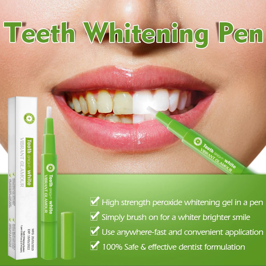 VIBRANT GLAMOUR Teeth Whitening Pen Cleaning Serum Remove Plaque Stains Protect Oral Hygiene Nursing Teeth Whitenning Toothpaste