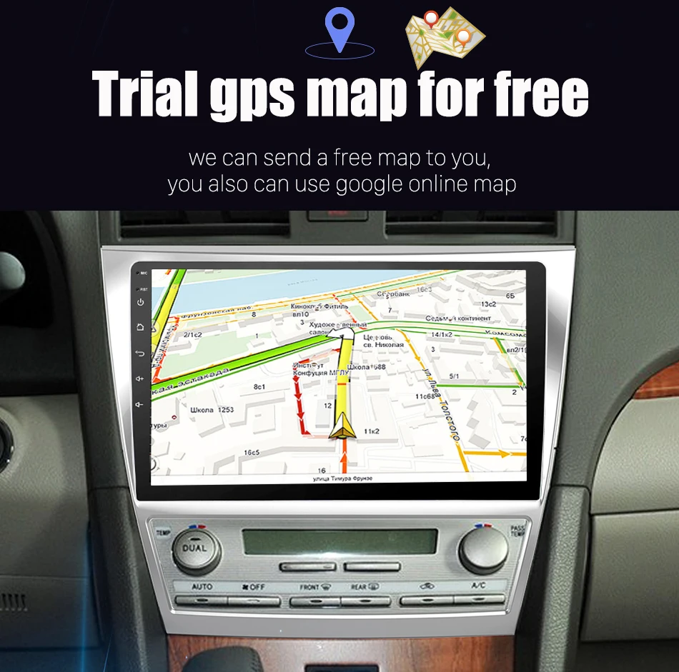 Perfect Eunavi IPS 2G RAM 2 Din Quad Core 8" Android 8.1 Car GPS Navigation For Toyota Camry 2007 2008 2009 2010 Head Unit Car Stereo 8