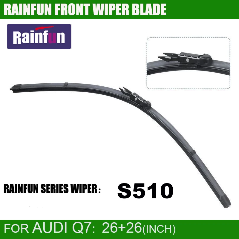RAINFUN специализированная Автомобильная щетка стеклоочистителя для AUDI Q7(06-), натуральный резиновый автомобильный стеклоочиститель, автомобильный мягкий стеклоочиститель, 2 шт. в одной коробке
