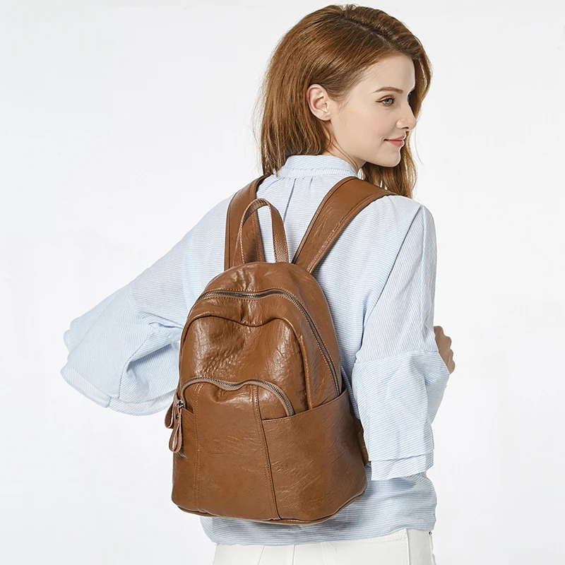

SHYMOON Anti theft Women Backpacks female School Bags For Teenagers Girls Fashion feminine Vintage Leather Backpacks Mochila