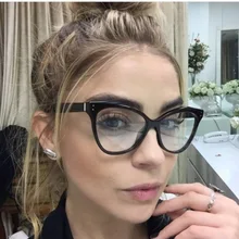 MIZHO модные квадратные стильные градиентные Звездные женские очки ретро фирменный дизайн кошачий глаз очки оправа женские Oculos De Sol