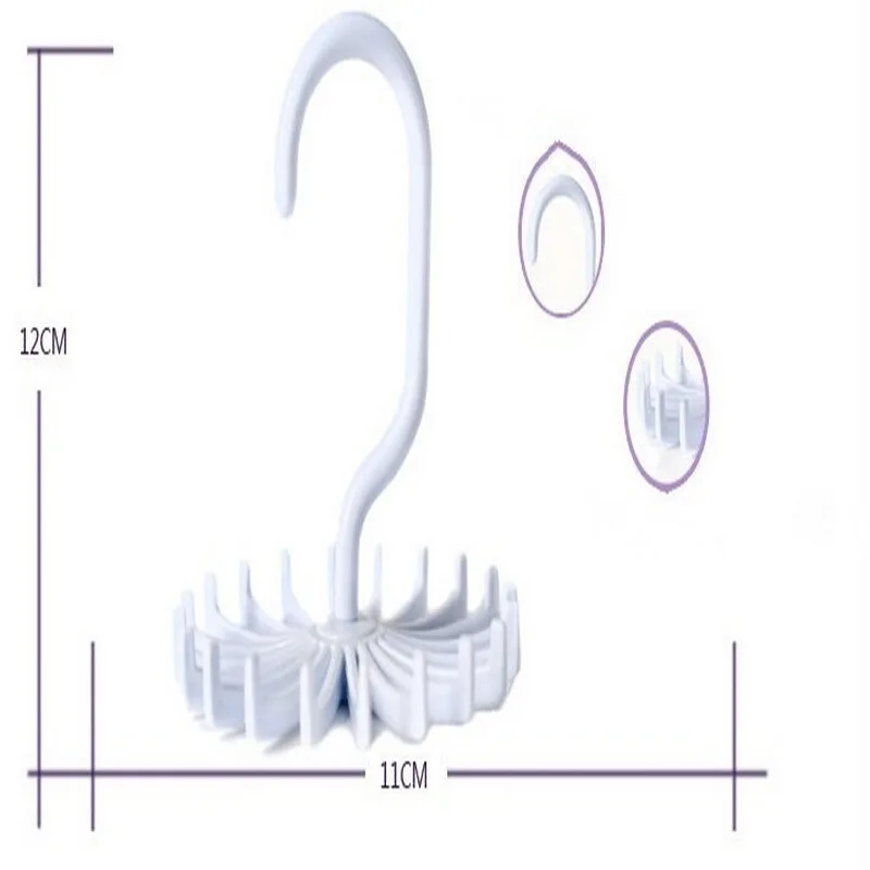 LASPERAL Мини Белый пластиковый галстук стеллаж вращающийся крюк галстук держатель 1 шт. вмещает 20 галстуков/ремни/шарфы вешалка для белья Органайзер