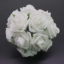 20шт 4,5 см мини искусственная Роза Пена Цветок голова для свадьбы украшение букетов DIY гирлянда декоративный, Цветочный