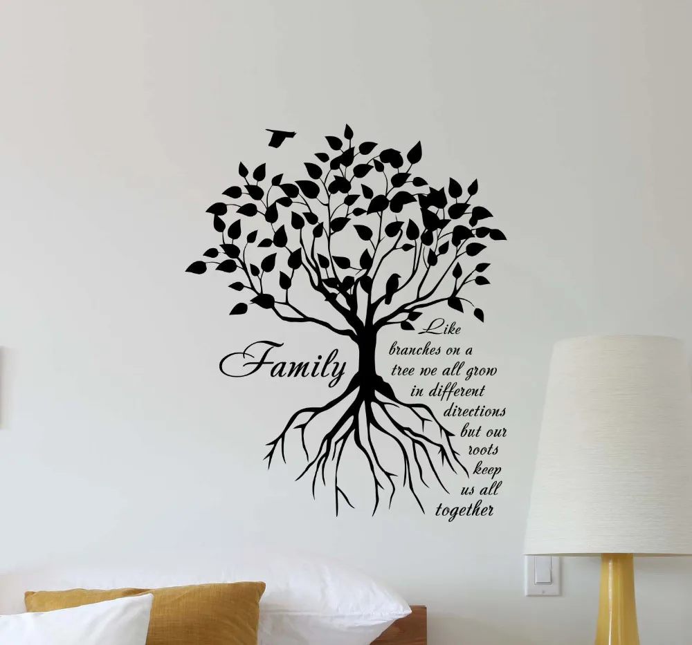 

Hot Sale Family Tree Wall Stickers Home Decor Living Room Quote Vinyl Sticker Poster Bedroom Interior Decoration Art Mural LA108