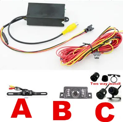  wifi car camera wireless transmitte +license plate frame LED Vehicle Backup camera with Guiding lin