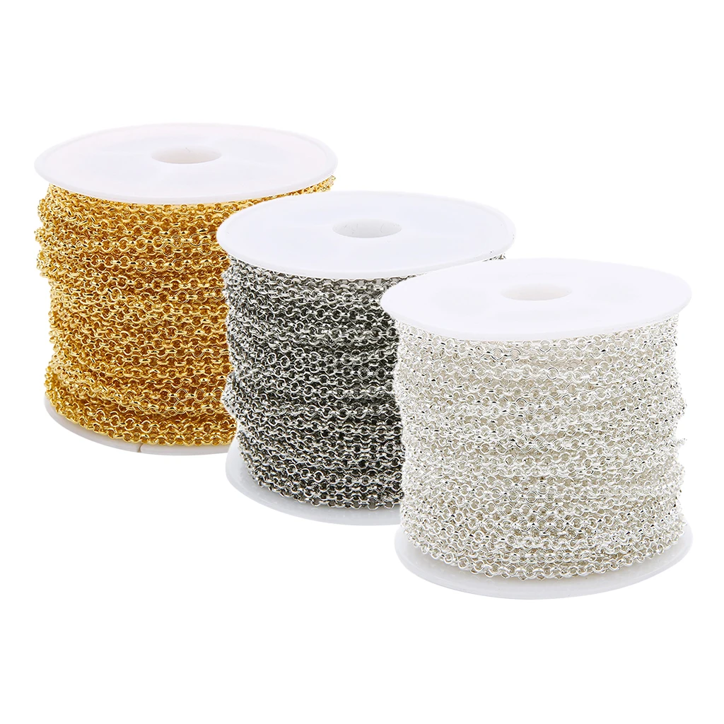 10 Yards Multipurpose O Shape Jewelry Making Chain Findings Accessories Necklace Bracelet Extender Chain for DIY Craft 2mm