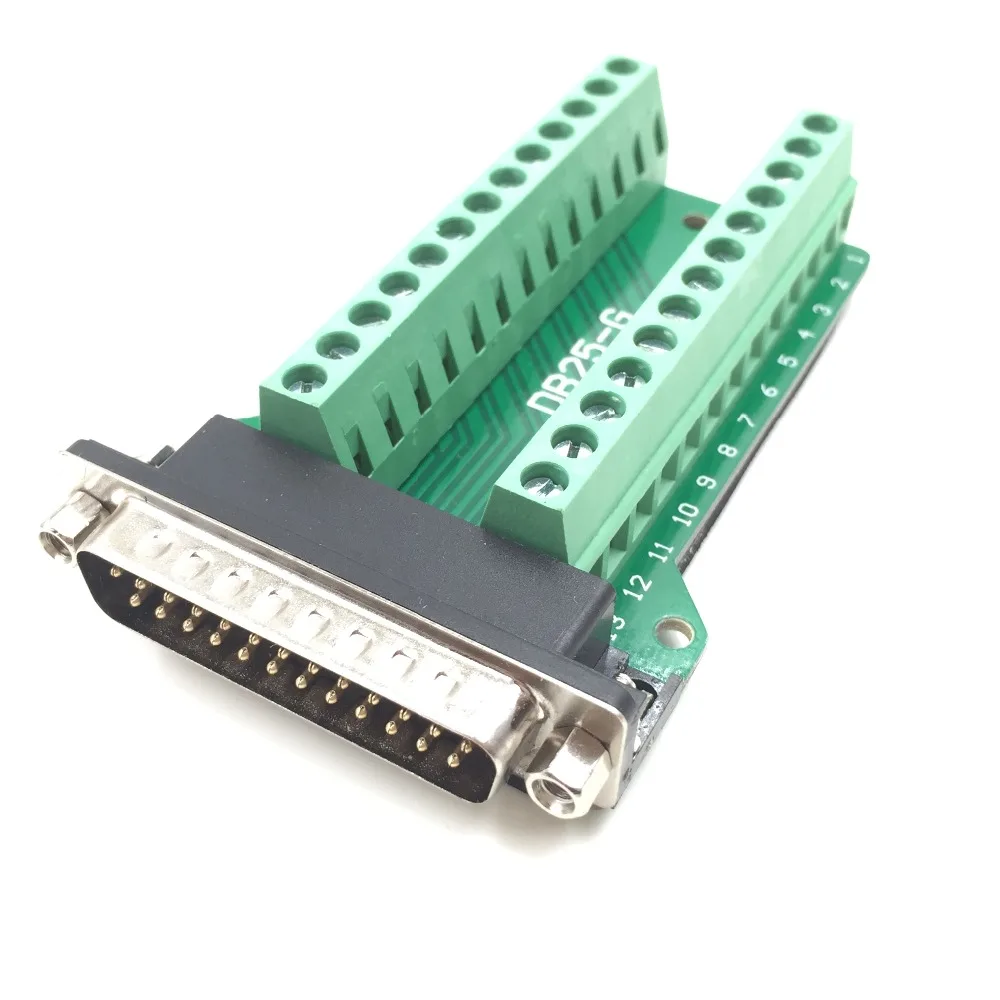 

Hot Factory Direct Wholesale DB25 D-SUB male 25pin port Terminal Breakout PCB RS232 header 2 row screw