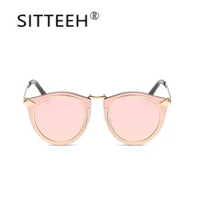 SITTEEH gafas de Sol ojos de gato gafas de sol para mujeres de los hombres de la Marca de diseño de Metal oculos gafas de sol hombre mujer SI529