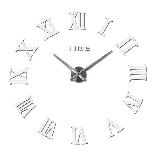 Большой размер EVA регулируемые настенные DIY часы индивидуальное искусство 3D зеркальные настенные часы бесшумные часы декоративные часы - Цвет: White