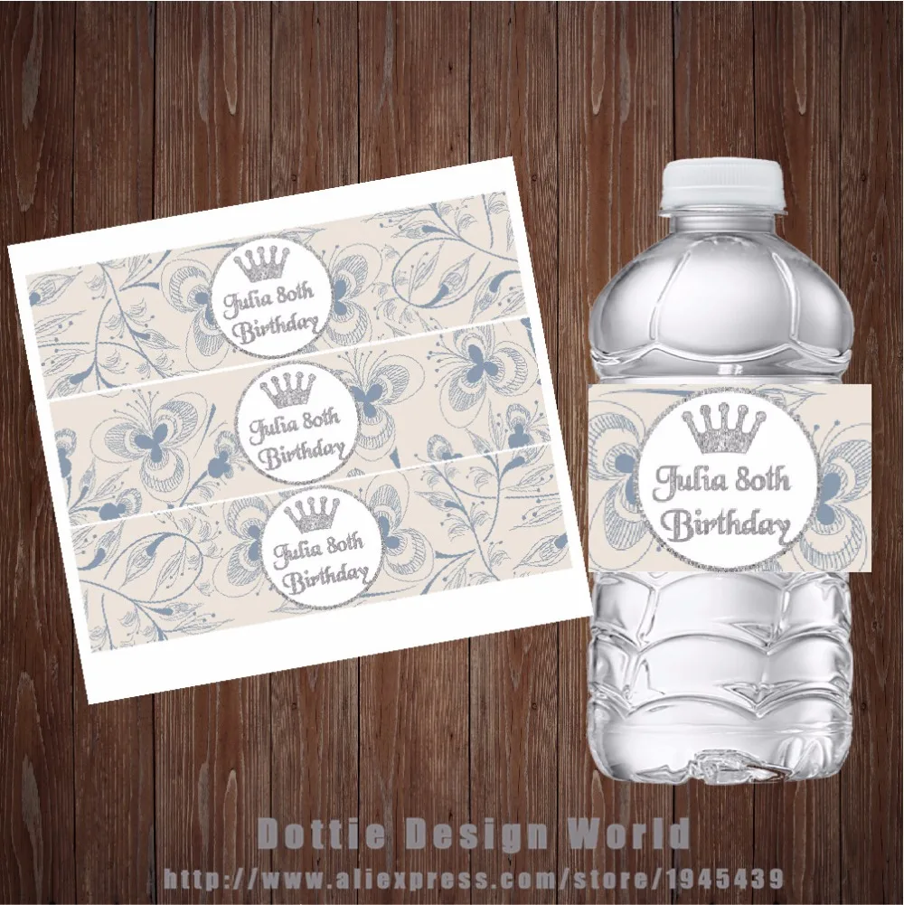 

20 pcs/lot Custom Vintage Water Bottle Labels Candy Bar wrapper Wedding Bridal Baby shower Birthday Hen Party decoration Favor