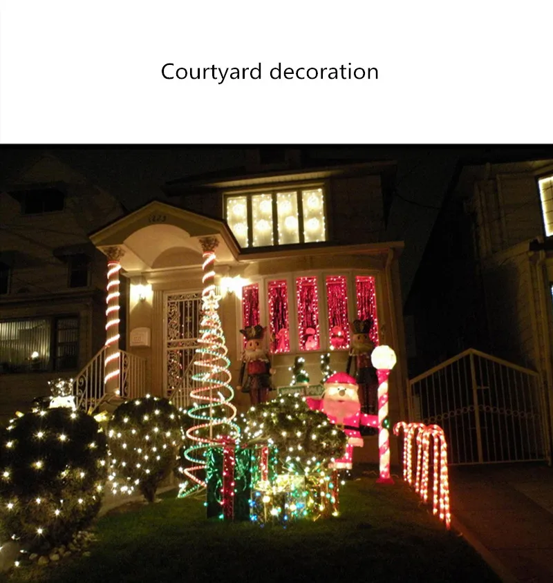 Светодиодная гирлянда, световая сетка, 220 В, цветная, 8 режимов, свадебное украшение, Рождественская сказочная лампа, гирлянда, праздлик на улице, садовая лампа