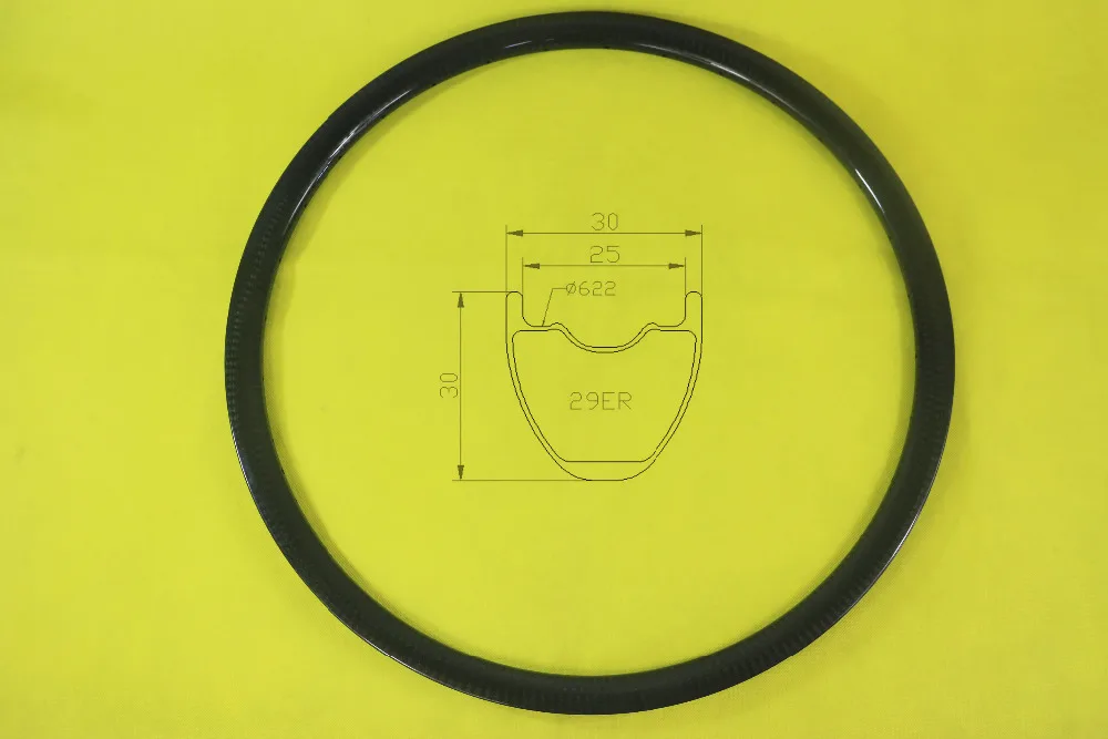 Высокая производительность 29er XC бескамерные MTB карбоновый обод 30 мм Широкий UD 3K 12K саржевый матовый глянцевый marathon гравий лес клинчер