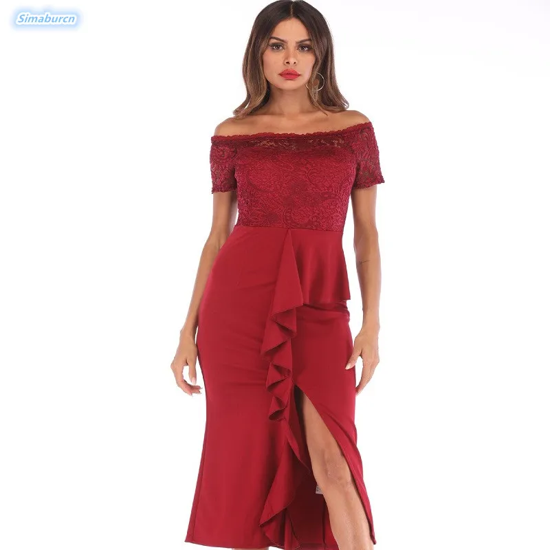 Женское кружевное платье макси с коротким рукавом и разрезом|summer long dress|long dresslong
