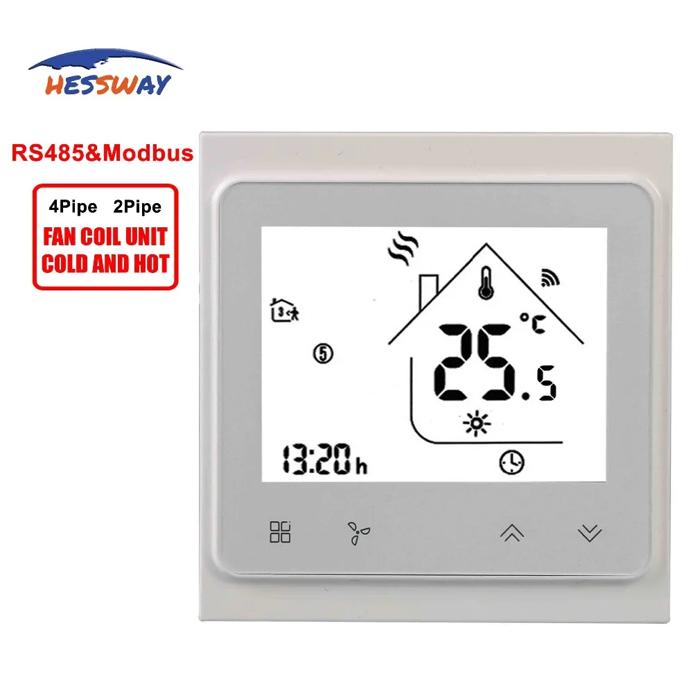 HESSWAY 2 трубы охлаждения тепла пропорциональный 0-10 в отрегулировать Modbus& RS485 термостат контроль температуры переключатель для вентиляторных катушек