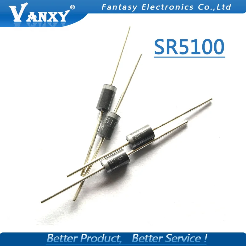 

20PCS schottky diode SR5100 5A/ 100V DO -27 SB5100
