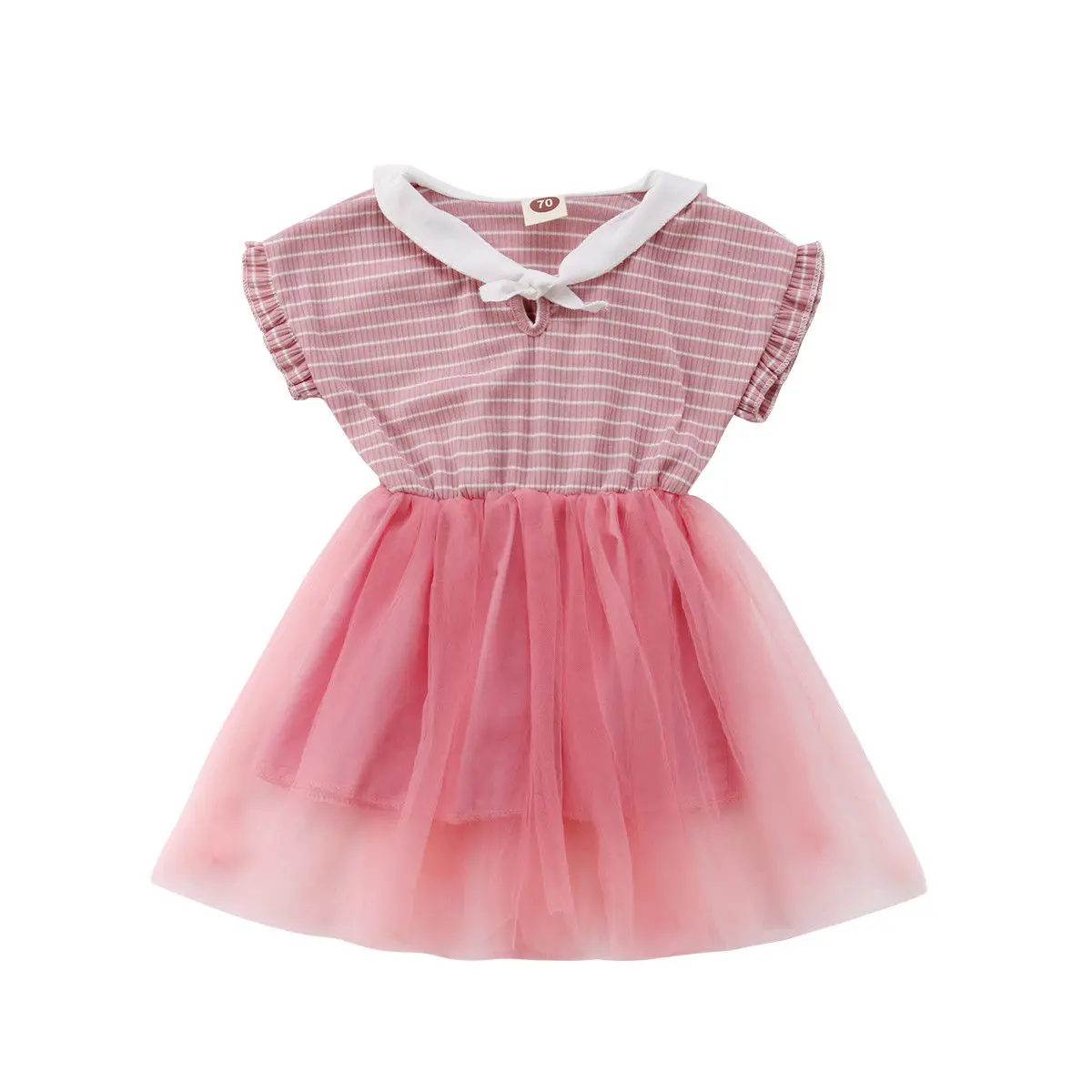 Summer Newborn Kids Baby Girls Cute Princess Stripe Lace Ruffles Short ...