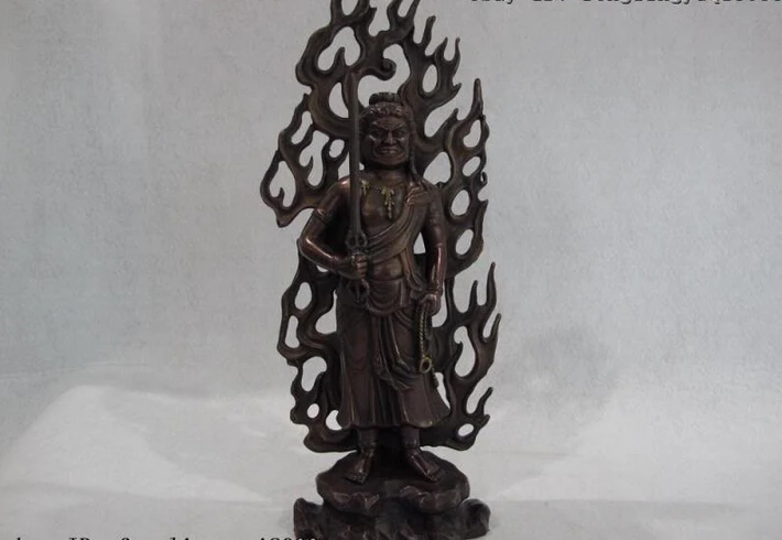 

Collectible bronze lion statue S0008 12inch Tibet Buddhism Copper Bronze Vajrapani Fudo Acalanatha Buddha God Statue (B0328)