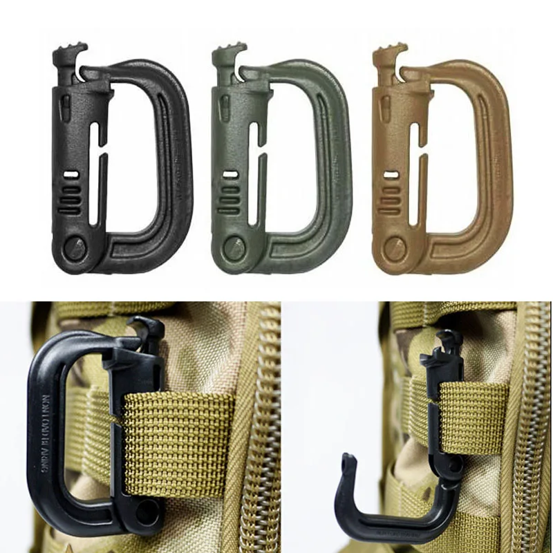 

5Pcs/lot Outdoor Climbing Tools Carabiners & Quickdraws D Locking Ring Plastic Clip Snap Type Ring Buckle Packpack Fast buckle