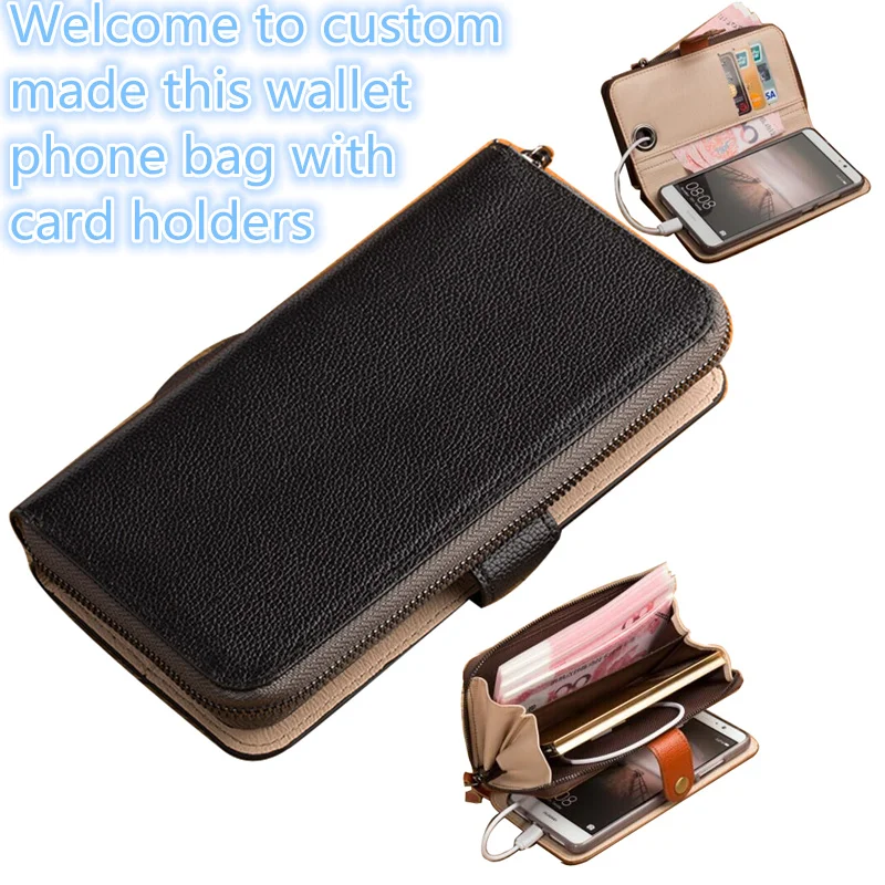 

LJ06 Genuine Leather Wallet Phone Case For Huawei Nova 4(6.4') Card Holder Flip Stand Mobile Phone Case Full Protect