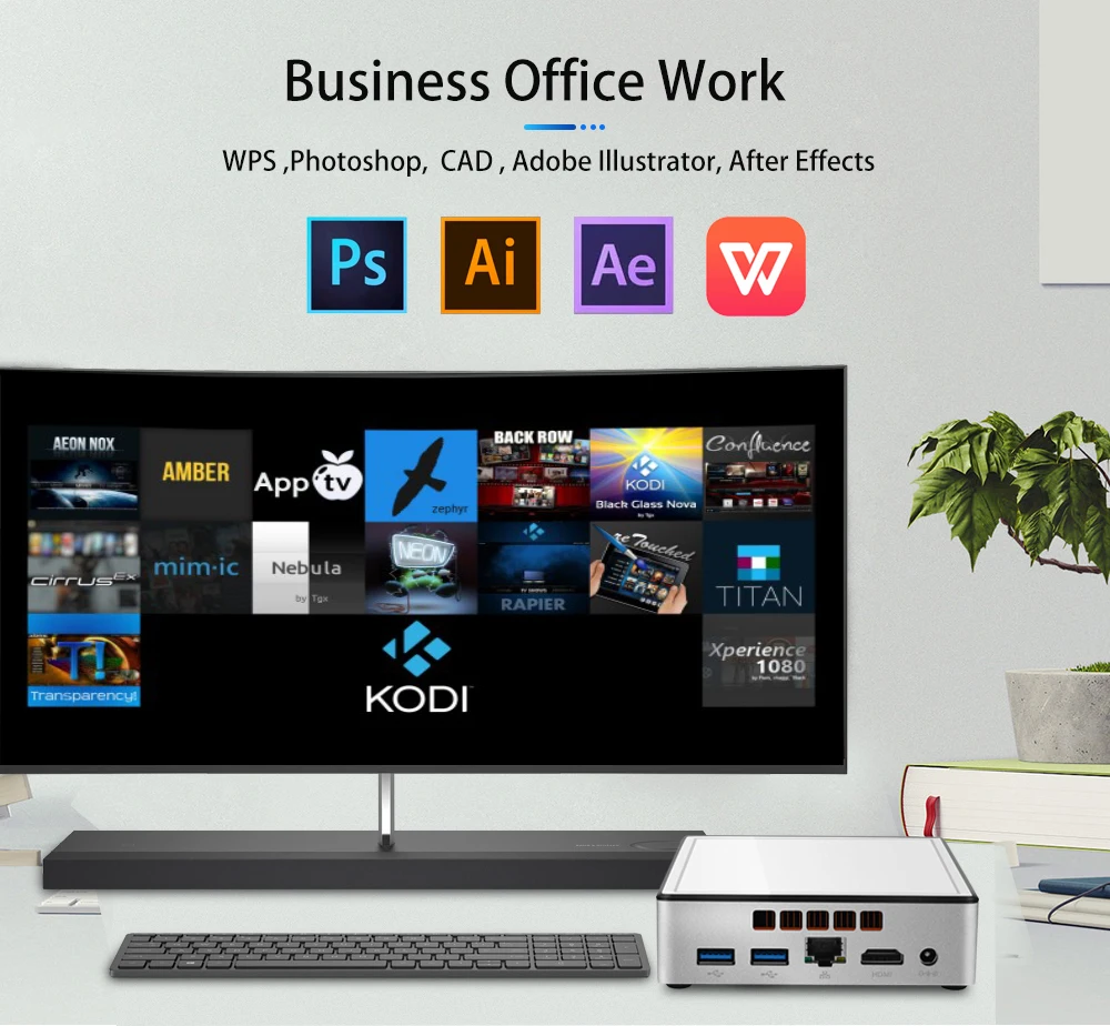 Mini PC Intel Core i3-4010Y i5-4200Y i7-4610Y Windows 10 Compact Mini Desktop Computer 300M WiFi 1000M LAN HDMI TV Box
