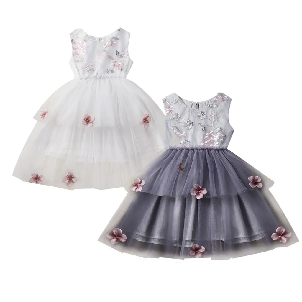 

SZYADEOU Infant Toddler Kids Dresses For Girls fashion Flower Tulle Wedding Baby Dress Summer Princess Party clothes Outfits L4