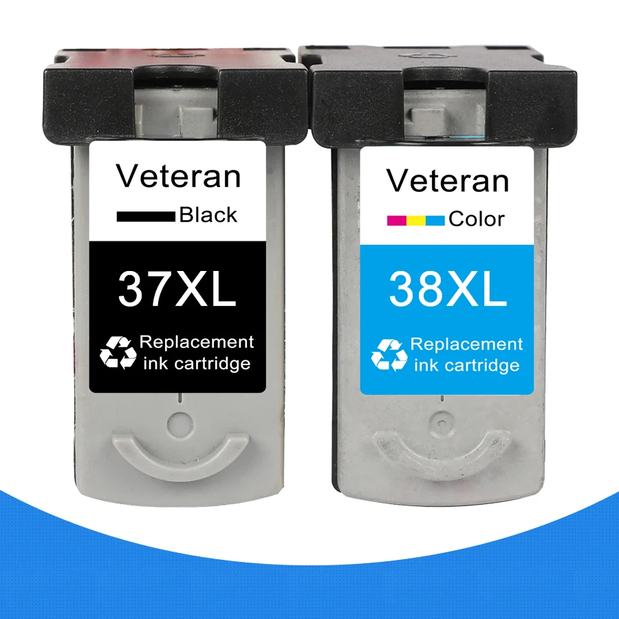 

Veteran Cartridge PG-37 CL-38 Comptatible for Canon PG 37 CL 38 PG37 CL38 for Pixma iP1800 iP1900 iP2500 iP2600 MP140 MP190