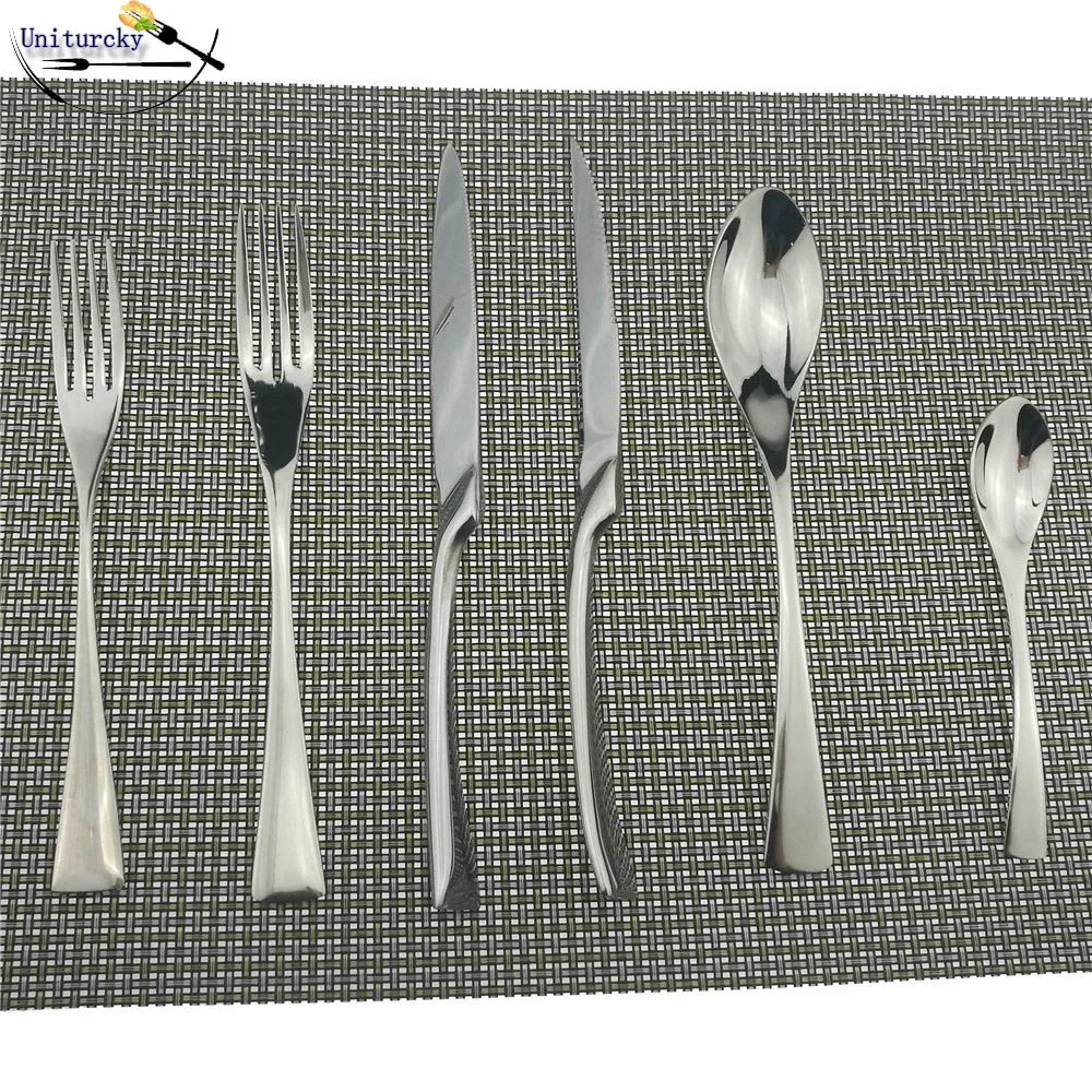 Западный кухонная посуда 304 набор столовых приборов из нержавеющей стали набор столового серебра посуда Совок нож вилка подарочный набор сервис для 1 - Цвет: Silver