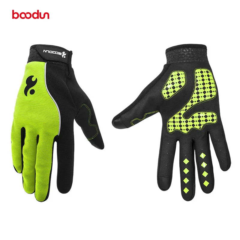 BOODUN Spring Autumn Full Fingers Bicycle Gloves Men Cycling Gloves