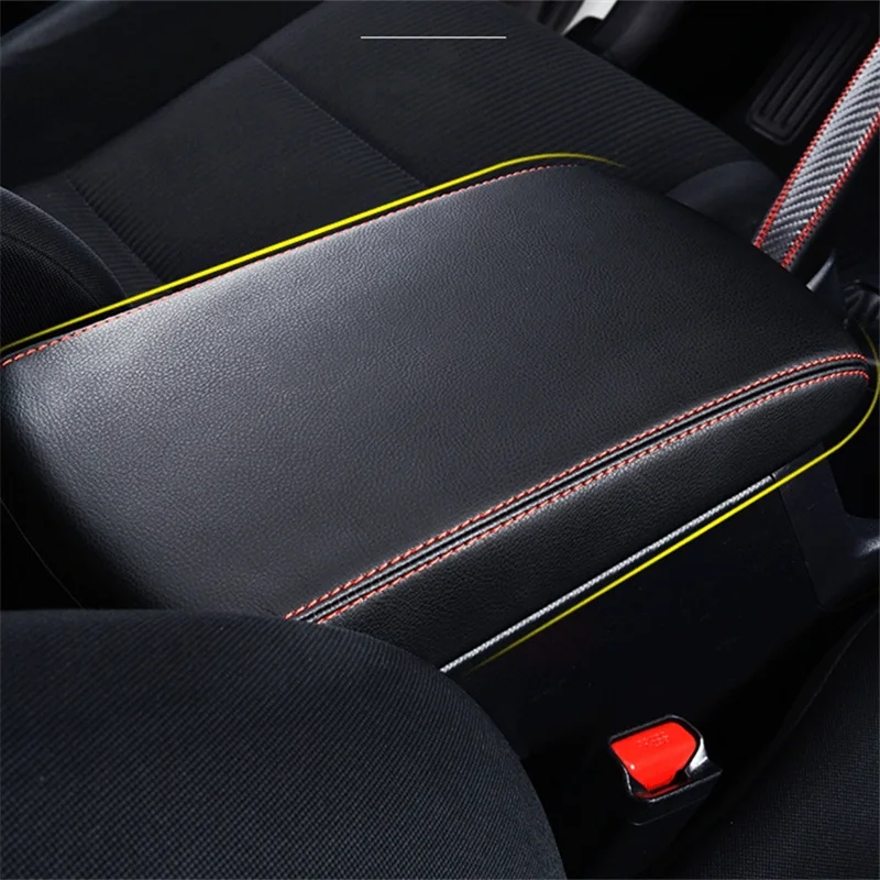 

Leather protective cover car interior modification central armrest box cover for toyota rav4 2014-2019