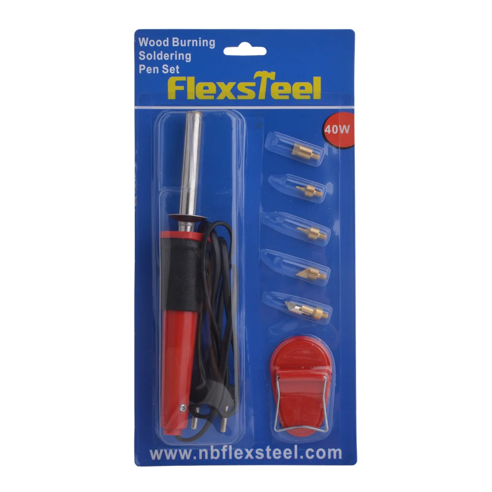 Flexsteel 110V/220V 40W Woodburning Pen Set Wood Burning Pen Electric Soldering Iron Tool Set