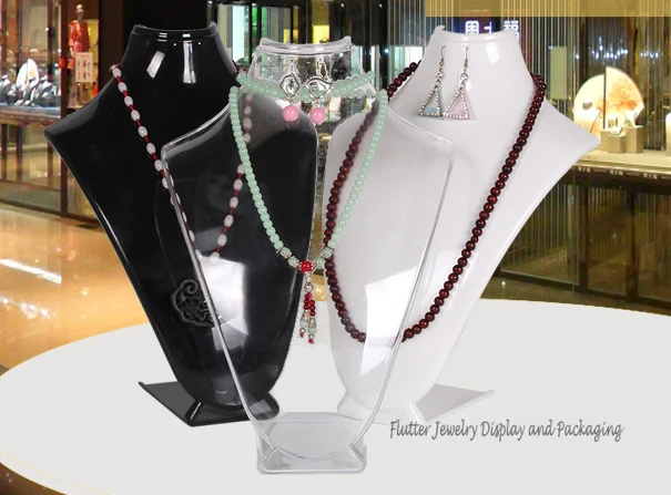 

3pcs/lot Large Size 12" Jewelry Display Mannequin Necklace Show Model Earring Display Stand Plastic Neckalce Rack Shelf Portrait