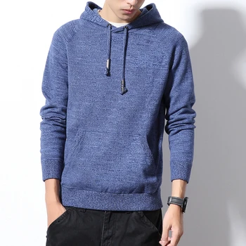 

Men's Sweater Spring Autumn Warm Pullover Sweaters Men Casual Knitwear high quality hooded knitting sweater Plus Size M-6XL