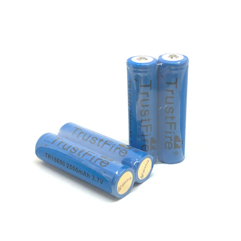 

TrustFire Protected TR18650 2500mAh 3.7V 18650 Rechargeable Battery Lithium Batteries with PCB Power Source for LED Flashlights