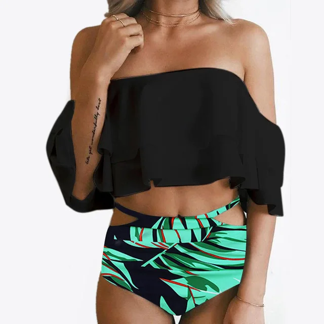 High-Waist-Swimsuit-2018-Sexy-Bikinis-Women-Swimwear-Ruffle-Vintage-Bandeau-Striped-Bottom-Bikini-Set-Bathing.jpg_640x640