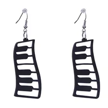 Novo legal do vintage preto piano música nota brincos para as mulheres acessórios retro grande balançar brincos longos pendientes mujer duftgold