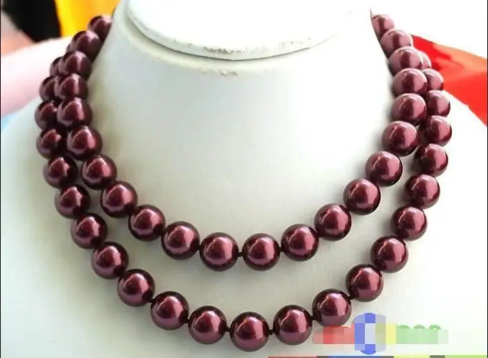 

FREE SHIPPING HOT sell new Style >>>> 32" 12MM GRAPE PURPLE SOUTH SEA SHELL PEARL NECKLACE