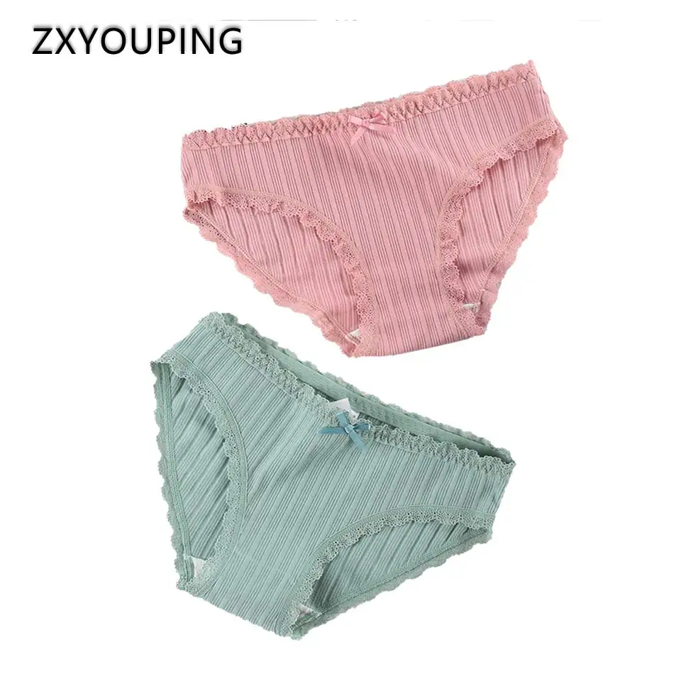 

Kawaii Girl Sexy Panties Women Underwear Fashion Cotton Underwear Ropa Interior Femenina Lace Striped Lingerie Briefs 2019 New