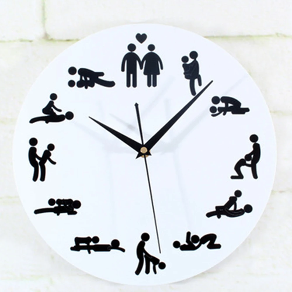 Современный дизайн секс позиция немой настенные часы для спальни настенные украшения бесшумные Make Love часы свадебный подарок duvar saati