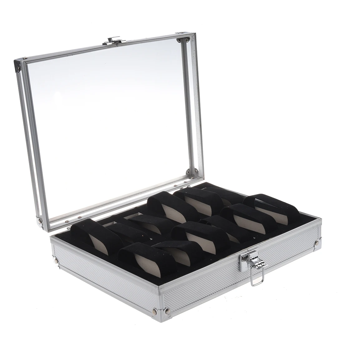 

Practical Aluminum 12 Wristwatch Watch Show Case Display Storage Case Box