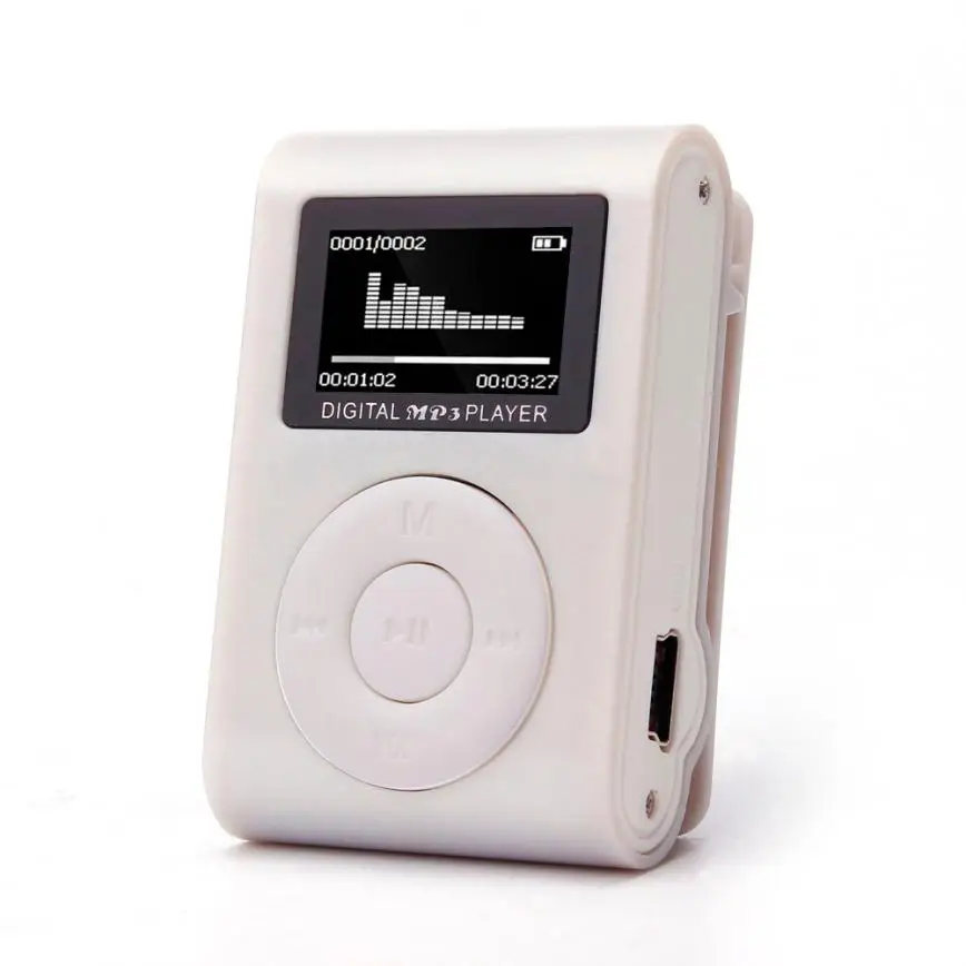 Новинка,, модный мини mp3 USB MP3 плеер с зажимом, ЖК-экран, поддержка 32 ГБ, Micro SD, TF, кардслик, стильный дизайн, спортивный, компактный, 0 - Цвет: Серебристый