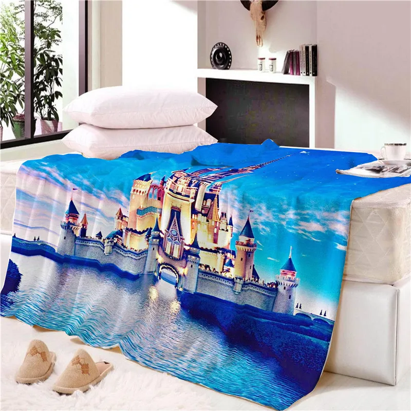 

Magical Castal Blanket Cartoon Tapestry Super Soft Wall Bedspread Beach Towel Mat Blanket Table Beach Towel