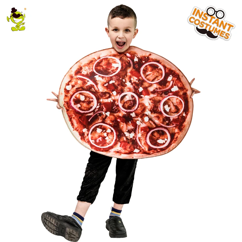 Unisex New Design Round Pizza Costume Lovely Kid's Delicious Pizza Jumpsuit Cosplay Outfits