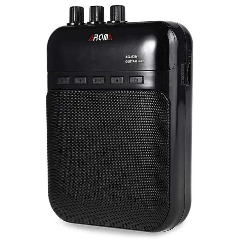 

Aroma AG-03M 5W Guitar Amp Recorder Speaker TF Card Slot Compact Portable Multifunction Guitar Amplifier+USB Data Line