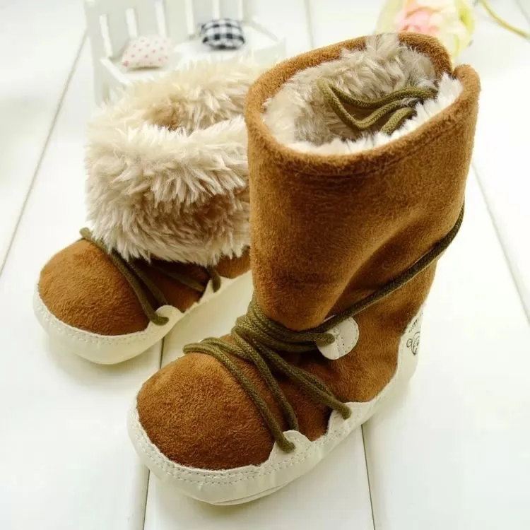 1 пара модных зимних Противоскользящих ботинок с хлопковой подкладкой; обувь для малышей; мягкая детская подошва; Наивысшее качество