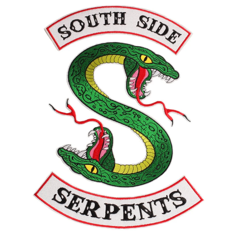 Ханука "South Side serpents" Змея заплаты вышивки для Костюмы DIY полосатая одежда Наклейки Аппликации расходные материалы