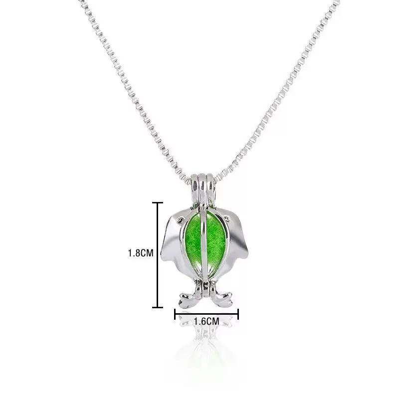 

Double Dolphin Empty Cage Pendant Pendant Animal Diy Jewelry Making Hammer Pendant Hollow Cage Pendant