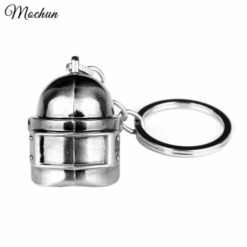 

MQCHUN Game Playerunknown's Battlegrounds 3D Keychain Cosplay Costumes Special Forces Level 3 Helmet PUBG Logo Key Chains Rings