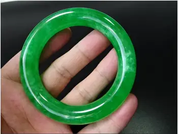 

Old objects, antiques, Qing Dynasty, Zhengyang green jade bracelet, round bar, ice and waxy jade bracele